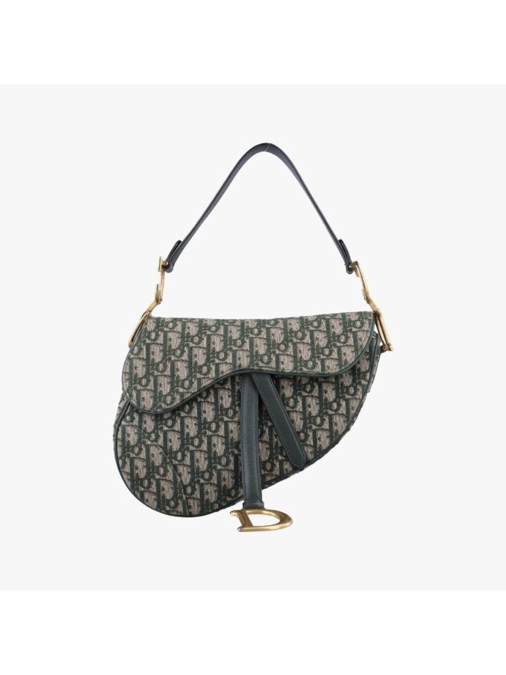 Dior Saddle Green Jacquard Shoulder Bag